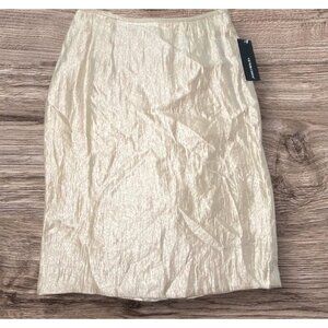 Victor Costa Metallic Champagne Pencil Skirt Party Celebration Date Night Glam